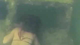 Girl Explores Shipwreck