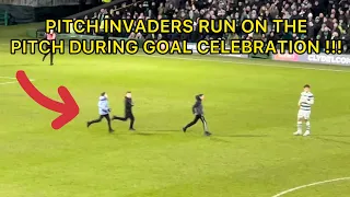 CRAZY!!!! 3 PITCH INVADERS RUN ON THE PITCH DURING￼ GOAL CELEBRATION WITH PLAYERS !!!!