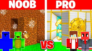 Mikey VS JJ Noob VS Pro Build Challenge  Secret BUNKER!