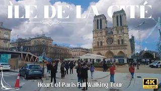 [4K] Paris Notre Dame Island full walk tour Île de la Cité Walking Tour | Seine Hidden Gems  🏰🚶‍♂️