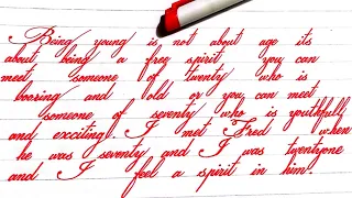 Cursive writing with pointer.Improve English Handwriting.Learn Calligraphy. Neat writing like print.