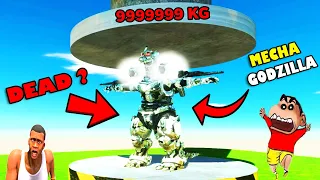 HYDRAULIC PRESS 999,999 KG vs MECHA GODZILLA SHINCHAN and CHOP in ANIMAL REVOLT BATTLE SIMULATOR