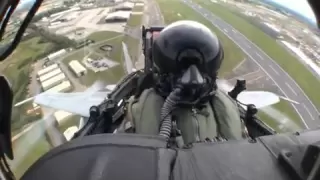 F-18 solo display from cockpit minicam