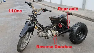 Strong Power!! 110CC Engine I Build 3 Wheel Vehicle Using Rear Axle And Reverse Gearbox