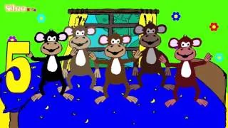 5 МАЛИХ МАЈМУНА - 5 Little Monkeys  - песмица за децу на 2 језика - српском - Енглески - Yleekids