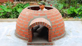 Make arch door fish tank from brick and cement