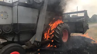The M2 Gleaner burned down during wheat harvest. Destroyed!!!
