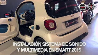 Cambiar altavoces y pantalla en Smart Fortwo, Luces LED, Android y Apple Carplay. Alpine ILX702D