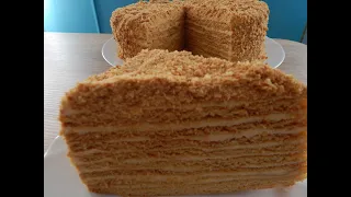 ТОРТ МЕДОВИК С ЗАВАРНЫМ КРЕМОМ  ✧ Ну очень вкусно !  HONEY CAKE +ENG Sub