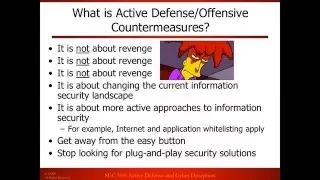 What is Active Defense, Offensive Countermeasures, & Cyber Deception?