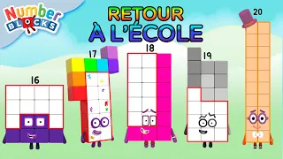 Numberblocks en français - Retour à l'École | Connaître les nombres 16-20 | Apprendre à compter