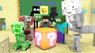 Monster School :  LUCKY BLOCK & DOORS - Minecraft Animation