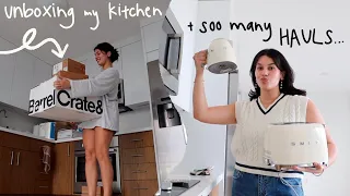 MOVING VLOG day 2: setting up my new kitchen + lots of hauls