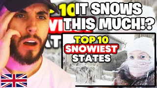 Brit Reacts to Top 10 SNOWIEST STATES To Live In America