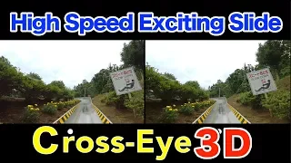 Cross eyes 3D video / Mountain Coaster in Japan [4K60fps]