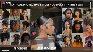 Part 2 : Try these 3a/4b natural protective styles this year compilation