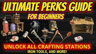 7 Days to Die Alpha 19 Ultimate Perks Guide For Beginners Unlock ALL Work Stations, Tools, and more!