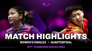 Qian Tianyi vs Wang Manyu | WS QF | WTT Champions Macao 2023