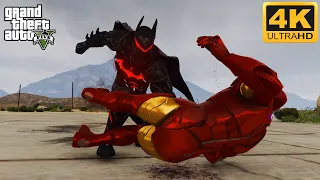 GTA 5 - Ironman VS Batman Hellbat Armor | Epic Battle!! (4K)