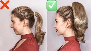 ЛАЙФХАК ДЛЯ ДЕВУШЕК: КАК СДЕЛАТЬ КРАСИВЫЙ ОБЪЕМНЫЙ ВЫСОКИЙ ХВОСТ  VOLUME PONYTAIL HACK