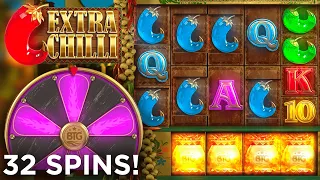 I got 32 SPINS on Extra Chilli! (back to back retriggers)