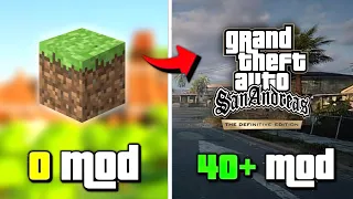 Turning Minecraft Into GTA SA With 40+ Different Mods