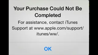 iPhone say your purchase could not be completed in app purchase app store issue.