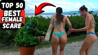 Unmissable Compilation💥 Top 50 Best Female Scares😂 Beautiful Girls in Panic with Bushman Prank! #2