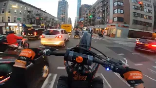 2021 YZ450F WHEELIE BUSY STREETS OF MANHATTAN! * INSANE CRASH SAVE *