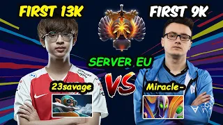 Miracle Rubick MID 200IQ vs 23savage 13K MMR Carry : EPIC GAME in SERVER EU Dota 2