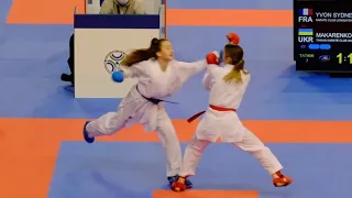 4K. MAKARENKO VIOLETTA (UKR) VS YVON SYDNEY (FRA) Youth League  Karate1 WKF - Venice 2021. #kumite