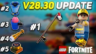 LEGO FORTNITE - UPDATE V28.30 FISHING ROD, FOOD PROCESSOR, BAIT BUCKET, SPYGLASS, COMPASS