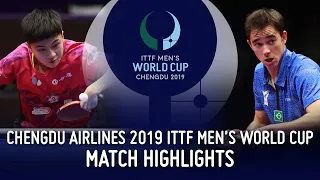 Lin Yun-Ju vs Hugo Calderano | 2019 ITTF Men's World Cup Highlights (1/4)