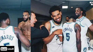 TIMBERWOLVES Locker room scenes after qualifying for the Western Conference finals - Exclusive