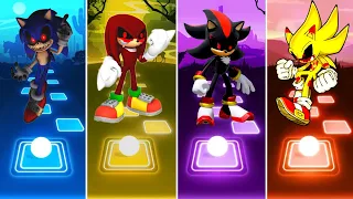 Sonic Exe 🆚 Knuckles Exe 🆚 Shadow Exe 🆚 Super Sonic Exe || Tiles Hop Gameplay 🎯