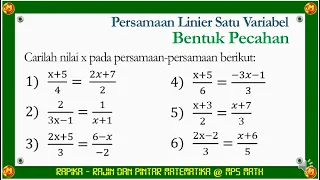 Menyelesaikan Persamaan Linier Satu Variabel (PLSV) Metode Kali Silang @matematika-asik