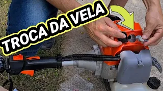 como trocar a vela de ignição da roçadeira