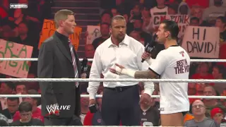 Raw - CM Punk describes his conspiracy theory to WWE COO Triple H