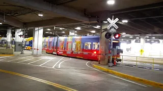 Light Rail running below the Mall of America parking lot. In Bloomington MN