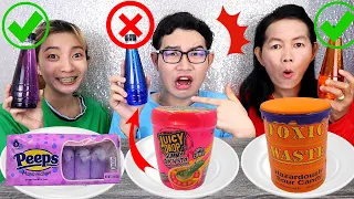 Challenge, don't choose drinks, food color, must eat it funny #Mukbang MYSTERY DRINK CHALLENGE:Kunti