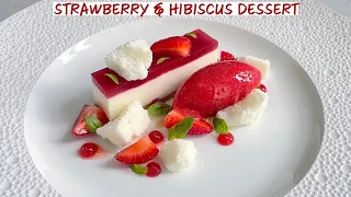 MICHELIN STAR Strawberry, Hibiscus, Yogurt and White Chocolate Dessert | Fine Dining Pastry Recipe