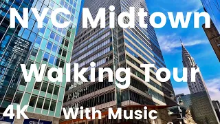 4K NYC Midtown Walking Tour: Featuring 42nd St Bryant Park Chrysler Building, Grand Central Terminal