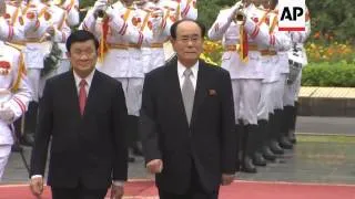 NKorea's parliamentary leader Kim Yong Nam meets Vietnamese president