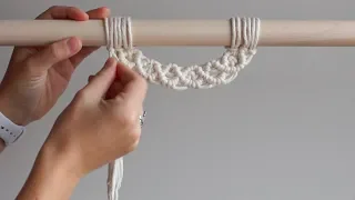 DIY Macrame Wall Hanging - Layering Your Work (Semi-Circle Pattern Attached to Dowel)