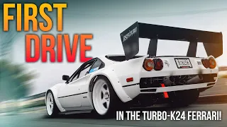 The Honda K24-Swapped Ferrari: The FIRST DRIVE!