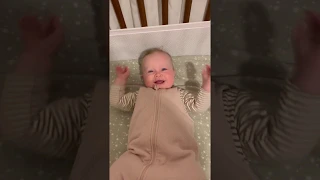 Cute baby waking up