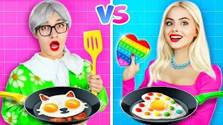 RETO DE COCINA YO VS ABUELA | Trucos y Consejos Secretos Para Cocinar por RATATA CHALLENGE