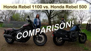 2021 Honda Rebel 1100 vs Honda Rebel 500 Comparison, Review and Specifications