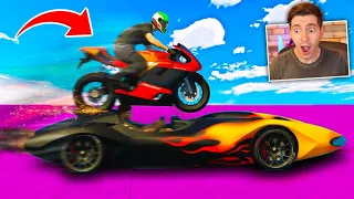 GTA 5: VOANDO DE MOTO em cima de um CARRO!!! (MISSÃO IMPOSSÍVEL)