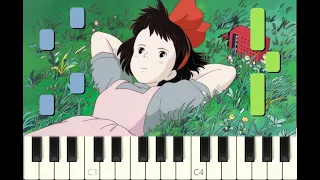 piano tutorial "WINDY HILL" from Kiki's Delivery Service, 1989, with free sheet music (pdf)
